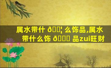 属水带什 🐦 么饰品,属水带什么饰 💐 品zui
旺财
